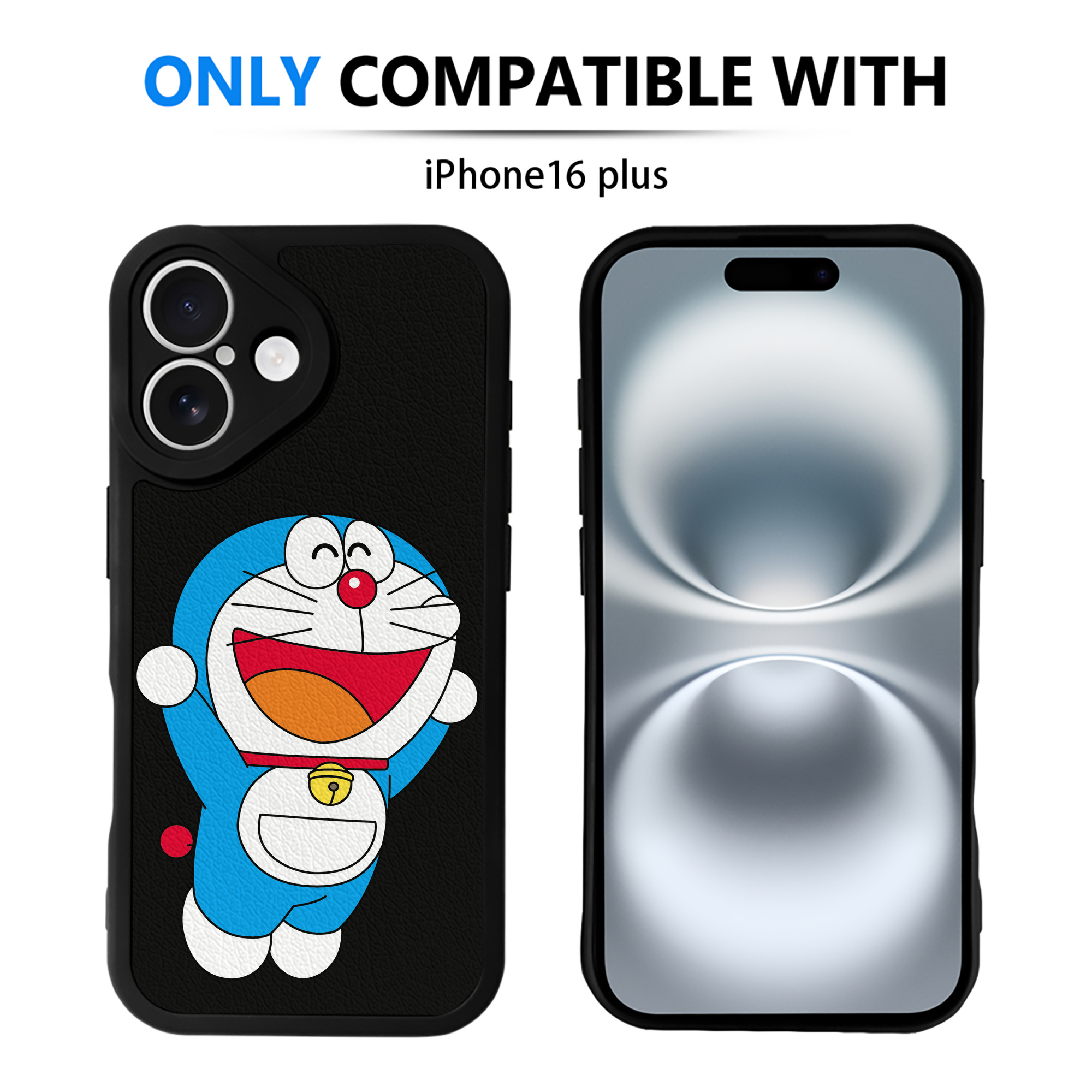 （画像用） ドラえもん Doraemon 【iPhone 16シリーズ対応】シリコンスマホケース（レザー調） 材質：シリコン